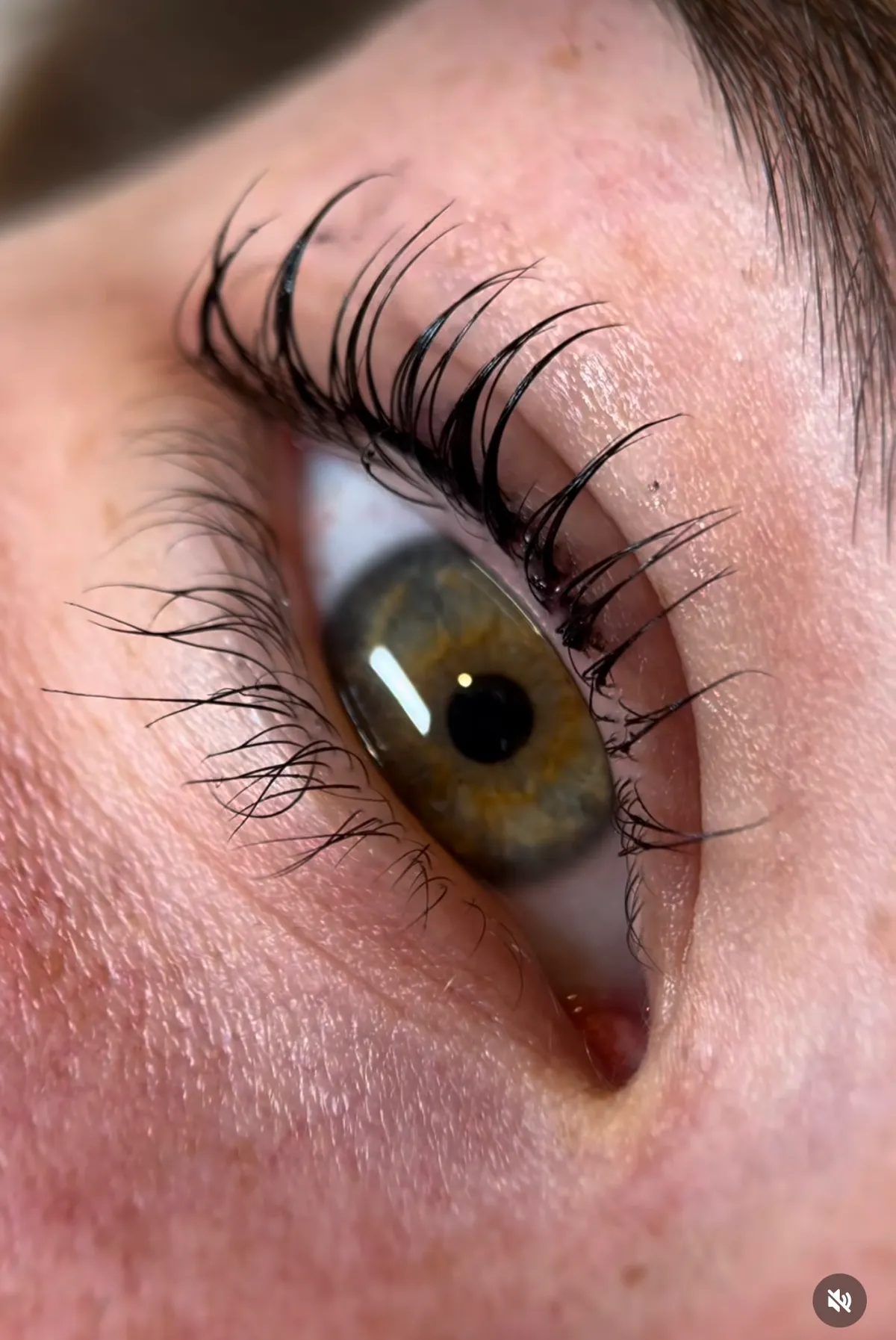 Gekrulde wimpers na een lashlift